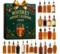 Whiskey Advent Calendar 2025, Christmas Countdown Box without repetition 24 Premium Whiskey Pendants A Daily Tasting Journey Style A