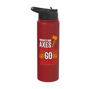 Whiskey and Axes What Could go Wrong? Stainless Steel Insulated Water Bottle