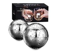 Whiskey Balls Reusable Stainless Steel Metal Ice Sphere Cubes Beverage Chilling Rocks Whiskey Stones for Red Wine, Bar Beer, Scotch, Vodka Drinks