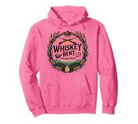 Whiskey Bent & Hillbilly Bound: Rustic Country Charm Pullover Hoodie, Adult Unisex, Bright Pink, Large