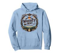 Whiskey Bent & Hillbilly Bound: Rustic Country Charm Pullover Hoodie, Adult Unisex, Dusty Blue, Medium