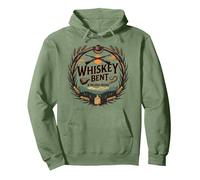 Whiskey Bent & Hillbilly Bound: Rustic Country Charm Pullover Hoodie, Adult Unisex, Sage Green, Medium