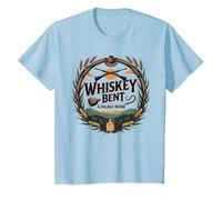 Whiskey Bent & Hillbilly Bound: Rustic Country Charm T-Shirt, Kids, Baby Blue, 8 Years