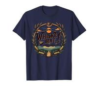 Whiskey Bent & Hillbilly Bound: Rustic Country Charm T-Shirt, Men, Navy, M