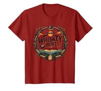 Whiskey Bent & Hillbilly Bound: Rustic Country Charm T-Shirt, Youth, Cranberry Red, Large