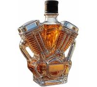 Whiskey Bottle,3D Motorcycle Engine Design Decanter,Motorcycle-Themed Glass Bottle,Novelty Mechanical Themed Whisk ey Bottles, Handmade Vintage Motorcycle Lover Gift (C)