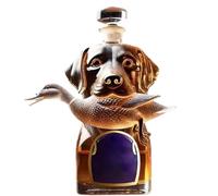 Whiskey Bottle | Dog Shape Whiskey Decanter Glass Bottle | Airtight Alcohol Container With Dog Statue Home Decoration For Brandy Bourbon Vodka Tequila And Parties