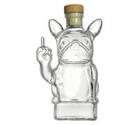 Whiskey Bottle Funny French Bulldog Liquor Bottle Showing Its Middle Finger 7x5x5 Inch Transparent Glass Decanter