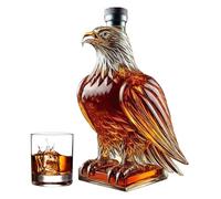 Whiskey Bottle - Glass Eagle Whiskey Bottle | Novelty Funny Collectible Container for Beer Tasting Home Wedding Bachelor Event Father's Day Collector Red Wine