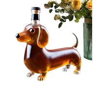 Whiskey Bottle | Glass Liquor Bottle Dachshund Dog Shape | Decorative Decanter Animal Statue Wine Container for Birthday, Christmas, Wedding, Housewarming