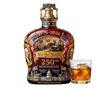 Whiskey Bottle - Liquor Decanters,250th Patriotic Heritage | Empty Whiskey Bottle for Birthday Housewarming Father's Day 250th Anniversarry of The Founding of The Unitedd States