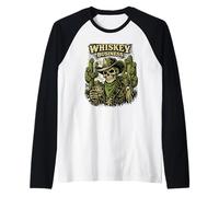 Whiskey Business Skeleton Cowboy Western St Patricks Day Raglan Baseball Tee