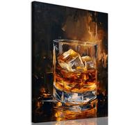 Whiskey Canvas Wall Art Retro Bar Cart Poster Vintage Wine Pictures Bourbon Whiskey Wall Art Cocktail Painting Kitchen Wine Pictures Vintage Bar Artwork Alcohol Drink Poster for Walls 16x24in No Frame