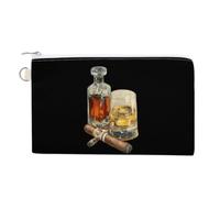 Whiskey Cigar Printed Zero Wallet for Unisex