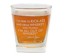 Whiskey Cocktail Glass with John Wayne Quote, Unique Bourbon Glasses, Perfect, Fun, and Ideal Gift for Dads or Grandfather, With Thick Bottom Double Old-fashioned - 10 oz