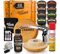Whiskey Cocktail Smoker Kit with Torch, Old Fashioned Syrup & 8 Flavors Wood Chips - Premium USA Oak Smoker - Old Fashioned Smoker Kit - Bourbon Gifts for Men (with Butane)