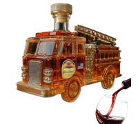 Whiskey Decanter - 300 ml Glass Bottle, Fire Brigade Design Gift Bottle