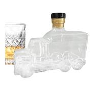 Whiskey Decanter - 375ml Novelty Liquor CARAFE, Decorative Liquor Holder, Creative Truck Theme with Airtight Seal | Clear Design of Elegant for Dining Room Gathering Taste