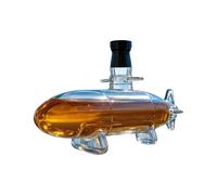 Whiskey Decanter - 3D Sculpted Design Glass Submarine Shape Bar Wine Bottles | Multi-Use Decorative Submarine Shape Whiskey Decanter for Party, Bar, Travel, Camping, Housewarming, Home