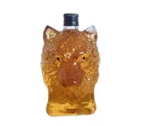 Whiskey Decanter - 4.72 Inch Whiskey Bottle | Wine Glass with Wolf Art Statue | Vintage Wolf Themed Engraved Bottle for Bar Home Party Kitchen Place D