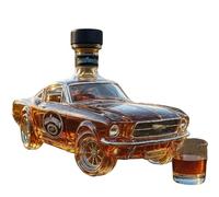 Whiskey Decanter, 400ml Car Shape Glass Bottle, 3D Sports Car Design Style Liquor Dispenser, Novelty Whisky Decanter Gift for Men Home Bar Drinks Parties A