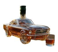 Whiskey Decanter, 400ml Racing Car Decanter, Stopper Classic Vintage Sports Car Design for Men, Creative Glass Bottle Decoration for Home Bar Drinking Party C