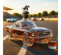 Whiskey Decanter, 400ml Racing Car Decanter, Stopper Classic Vintage Sports Car Design for Men, Creative Glass Bottle Decoration for Home Bar Drinking Party A
