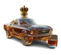 Whiskey Decanter, 400ml Racing Car Decanter, Stopper Classic Vintage Sports Car Design for Men, Creative Glass Bottle Decoration for Home Bar Drinking Party B