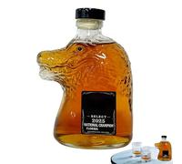 Whiskey Decanter - Alcohol Dispenser | Creative Glass Container for Liquor Cocktail Water Soda Vinegar Oil Wine Bar Beverages Classic Carafe Whiskey Gift Sets for Men Crocodile Beer Bottle