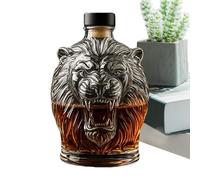 Whiskey Decanter - Animal Shape Whiskey Decanter | Liquor Dispenser Decanters | Lion's Head Wine Bottle | Animal Profile uniique Wine Container for Men Father Husband Dad Boyfriend Him
