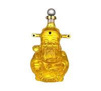 Whiskey Decanter - Art Statue, 250ml-2500ml God of Wealth Whiskey Decanter Sculpture, Transparent Glass Craft Whiskeys Bottle Ornament, Large-Capacity Feng Shui Wine Cabinet Decoration(250ml)