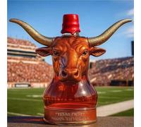 Whiskey Decanter, Art Statue, 300ML Longhorn Bull-shaped Whiskey Decanter Bottle Sculpture, Creative Animal Empty Wine Bottle, Glass Bull Head Wine Dispenser Ornaments(D)