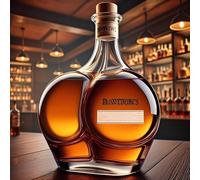 Whiskey Decanter - Art Statue, 300ML Peach Shaped Hip Whiskey Decanter Sculpture with 4 Wine Glasses, Leak-Proof Wine Bottle Design, Beautiful Big Butt Glass Ornament(A)