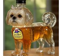 Whiskey Decanter - Art Statue, 300ml Puppy-Shaped Whiskey Decanter Sculpture, Multi-Functional Glass Bottle, Cute Puppy-Shaped Wine Set, Home Bar Glass Decoration(B)