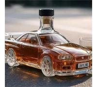 Whiskey Decanter, Art Statue, 300ml Racing Car-Shaped Whiskey Decanter, Multi-Functional Leak-Proof Glass Bottle Sculpture, Home Bar Glass Wine Dispenser Ornament