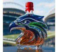 Whiskey Decanter - Art Statue, 300ml Seahawks-Themed Whiskey Decanter Sculpture, Creative Animal-Shaped Glass Bottle, Designed with the team's Spirit in Mind(B)