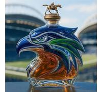 Whiskey Decanter - Art Statue, 300ml Seahawks-Themed Whiskey Decanter Sculpture, Creative Animal-Shaped Glass Bottle, Designed with the team's Spirit in Mind(A)