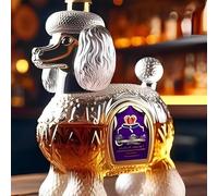 Whiskey Decanter - Art Statue, 350ML Poodle Whiskey Decanter Sculpture, Dog Glass Whiskeys Bottle Ornament, Clear Glassware Art Decoration, Wine Dispenser