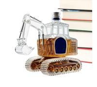 Whiskey Decanter Bottle - 350ml Excavator Shaped Glass Bottle Liquor | Funny Whiskey Decanter Container - for Bourbon Home Bar Men Dad Fathers Birthday Wedding