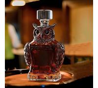 Whiskey Decanter Bottle - Art Statue, Funny Animal Whiskey Decanter Statue, 2025 New Unique Glass Wine Bottle Set, Whiskey Animal Decor Sculpture, for Men/Dad/Husband Accessories(Owl)