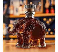 Whiskey Decanter Bottle - Art Statue, Funny Animal Whiskey Decanter Statue, 2025 New Unique Glass Wine Bottle Set, Whiskey Animal Decor Sculpture, for Men/Dad/Husband Accessories(Elephant)