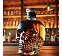 Whiskey Decanter Bottle - Art Statue, Funny Animal Whiskey Decanter Statue, 2025 New Unique Glass Wine Bottle Set, Whiskey Animal Decor Sculpture, for Men/Dad/Husband Accessories(Skull)