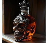 Whiskey Decanter Bottle - Art Statue, Glass Whiskey Decanter, 2025 New Funny Whiskey Bottle, Beautiful Engraved Glass Statues, Home Bar Accessories, Holiday Gifts(Skull 2)