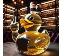 Whiskey Decanter Bottle, Hand-Blown Glass Sculpture for Home Bar Decor and Parties, Unique Middle Finger Design