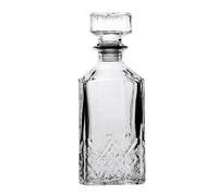 Whiskey Decanter Carafe Glass Crystal Cut Design Airtight Lid Stopper 1L Square