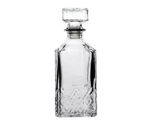 Whiskey Decanter Carafe Glass Crystal Cut Design Airtight Lid Stopper 1L Square