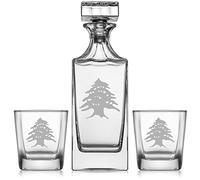 Whiskey Decanter Gift Set With 2 Whiskey Old Fashioned Rocks Glasses Cedar Tree Lebanon Lebanese