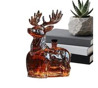 Whiskey Decanter, Home Decoration in 120 ml, Decanter for Whiskey Liquor Bottle with Reindeer - For Men Christmas Complete Party Bourbon Brandy Wine Vodka Tequila Bar Office