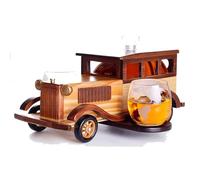 Whiskey Decanter, Truck-Shaped Bottle Design, 1000 Ml Capacity, Solid Wood Handmade, Bar Decoration Gift (D)