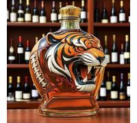Whiskey Decanter - Whiskey Bottle, 3D Tiger-Shaped Whiskey Bottle, Novel Glass Whiskey Decanter, Exquisite Portable Wine Set with A Football Theme